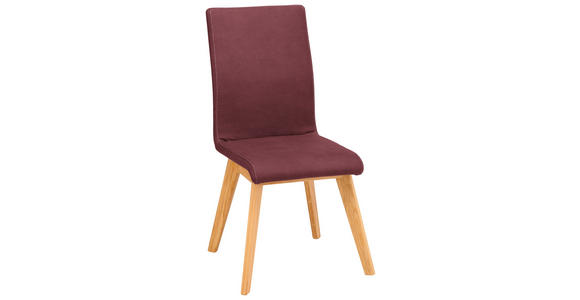 STUHL  Lederauswahl, Stoffauswahl Mikrofaser  Beere  - Beere/Beige, Design, Holz/Textil (45/102/56cm) - Novel
