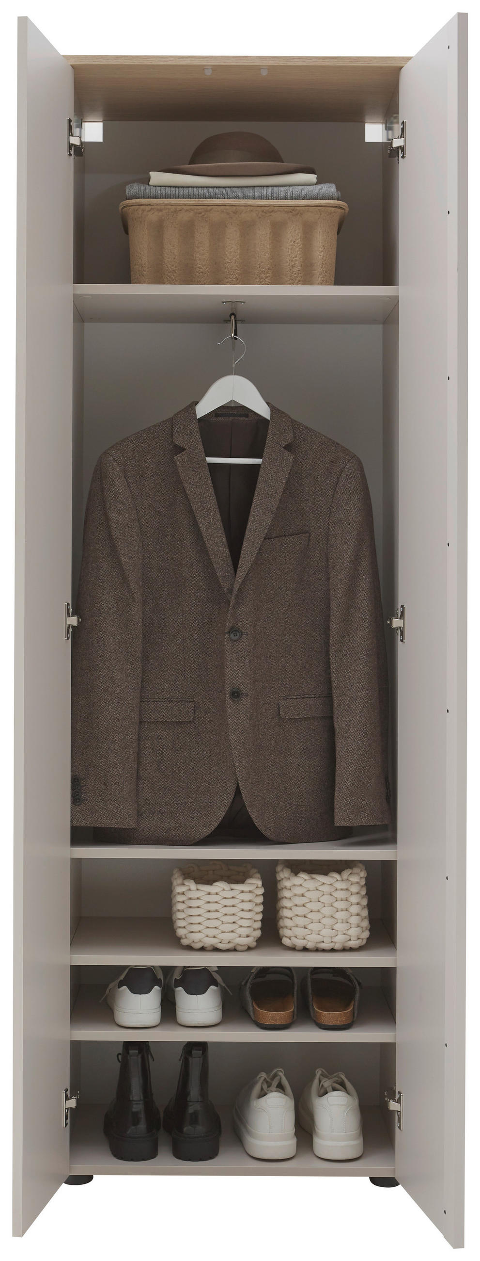 GARDEROBENSCHRANK  in 60,2/191,6/38 cm  - Kaschmir/Eichefarben, Design, Holzwerkstoff/Kunststoff (60,2/191,6/38cm) - Voleo