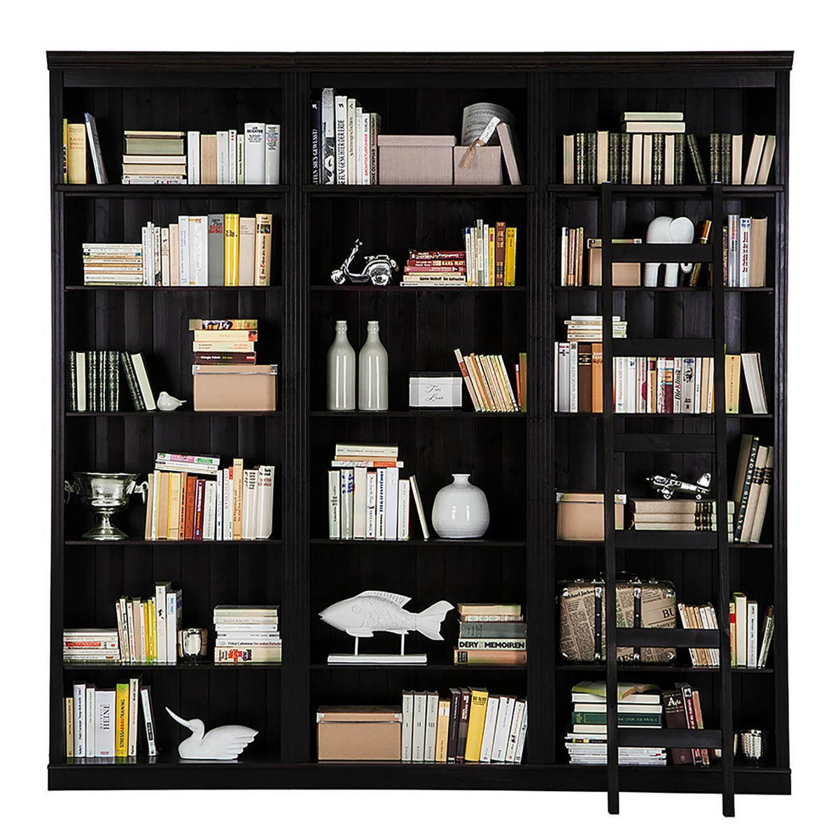 ANSTELLLEITER - Dunkelbraun, Design, Holz (36/188/6cm) - Livetastic