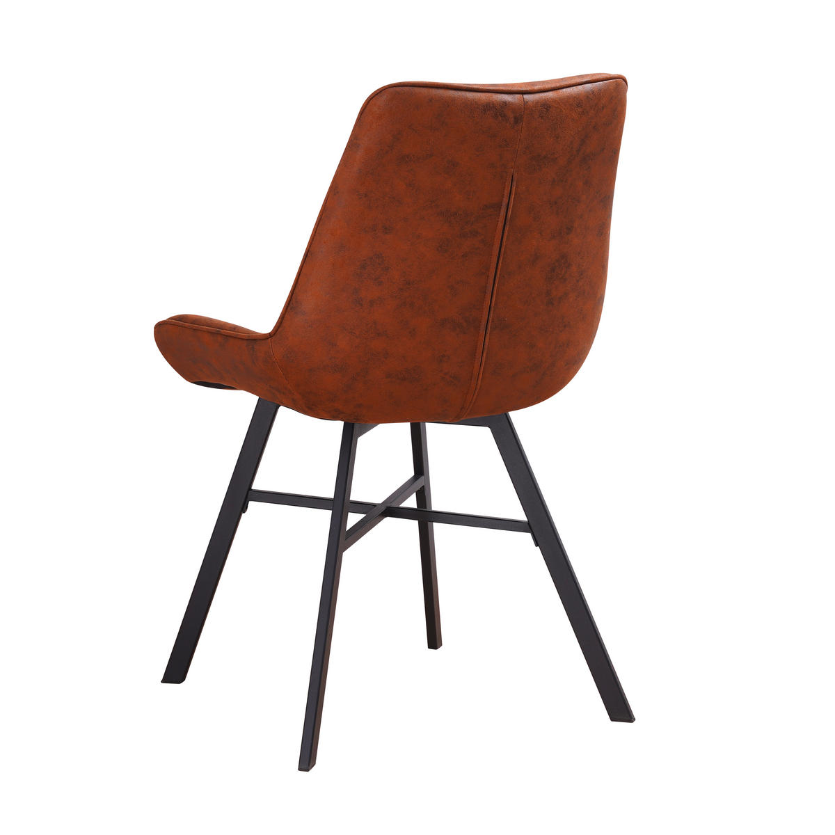 SADA ŽIDLÍ 2 kusy - černá/koňaková, Moderní, kov/textil (53/87/63,5cm) - MID.YOU