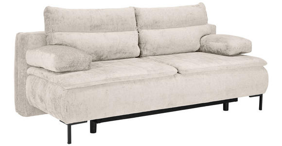 BOXSPRINGSOFA Webstoff Beige - Beige/Schwarz, Design, Textil/Metall (202/93/100cm) - Novel