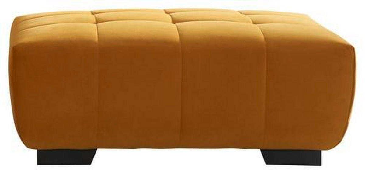 HOCKER in Textil Gelb  - Gelb/Schwarz, Konventionell, Textil/Metall (106/40/72cm) - Hom`in