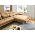 ECKSOFA in Echtleder Honig  - Schwarz/Honig, Design, Leder/Metall (332/193cm) - Dieter Knoll