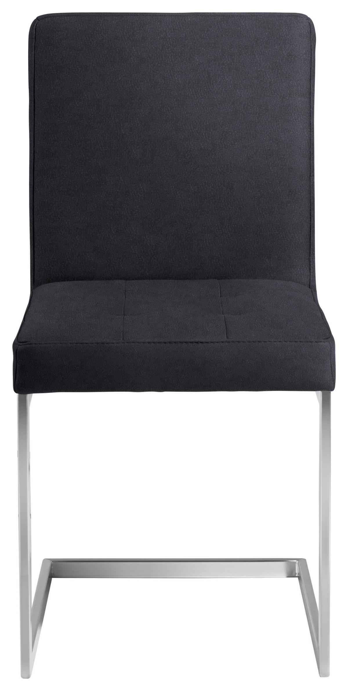 SCHWINGSTUHL  in Stahl Mikrofaser  - Edelstahlfarben/Schwarz, Design, Textil/Metall (45/91/58cm) - Moderano