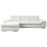 ECKSOFA in Echtleder Weiß  195/325 cm  - Edelstahlfarben/Weiß, Design, Leder/Metall (195/325cm) - Beldomo Speed