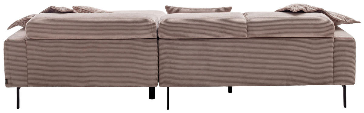 ECKSOFA  in Cord Taupe  293/215-217 cm  - Taupe/Schwarz, Design, Textil/Metall (293/215-217cm) - Schöner Wohnen