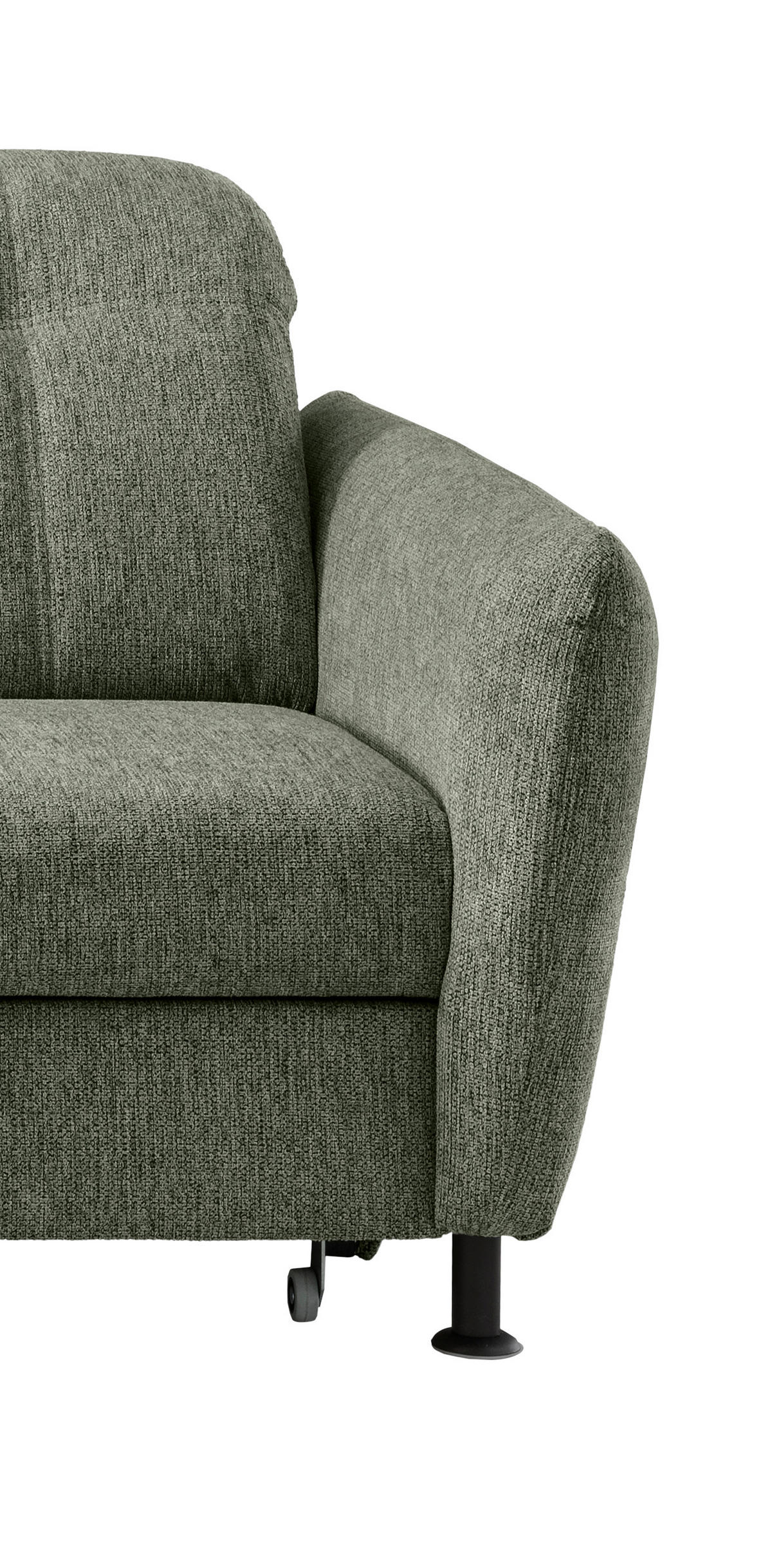 ECKSOFA in Chenille Grün  - Schwarz/Grün, Modern, Textil/Metall (184/267cm) - Livetastic