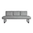 SITZBANK 209/92/78 cm  in Hellgrau  - Hellgrau/Schwarz, Design, Textil/Metall (209/92/78cm) - Dieter Knoll