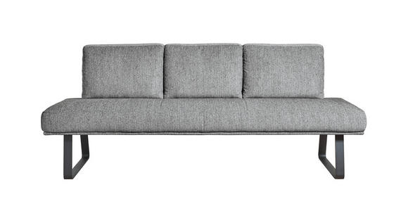 SITZBANK 209/92/78 cm  in Hellgrau  - Hellgrau/Schwarz, Design, Textil/Metall (209/92/78cm) - Dieter Knoll