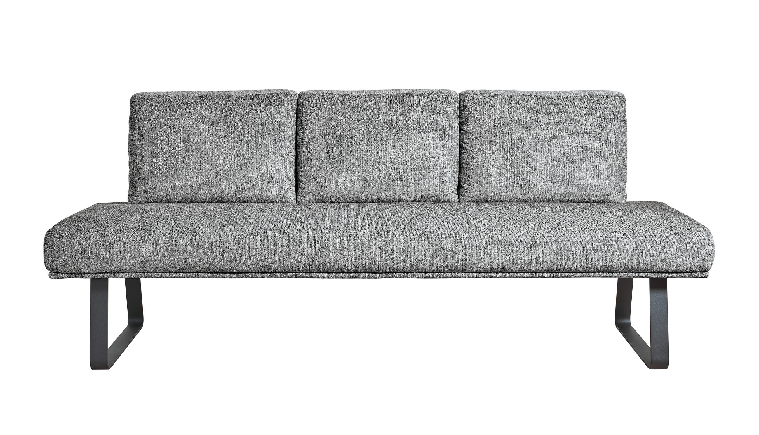 SITZBANK 209/92/78 cm  in Hellgrau  - Hellgrau/Schwarz, Design, Textil/Metall (209/92/78cm) - Dieter Knoll