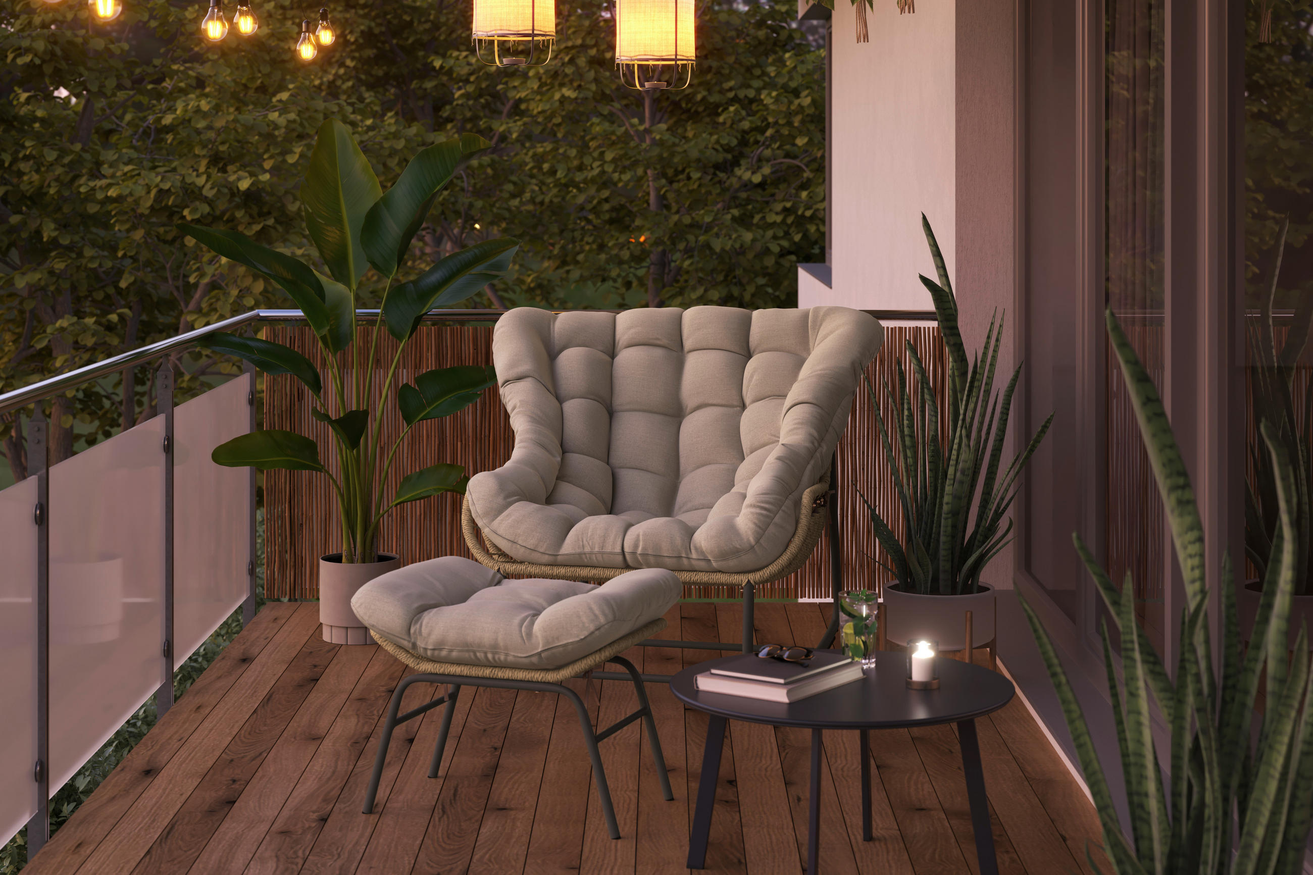 GARTEN-RELAXSESSEL 110/42/97,5 cm  - Gelb/Beige, MODERN, Kunststoff/Textil (110/42/97,5cm) - Beldano