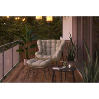 GARTEN-RELAXSESSEL 110/42/97,5 cm  - Gelb/Beige, MODERN, Kunststoff/Textil (110/42/97,5cm) - Beldano