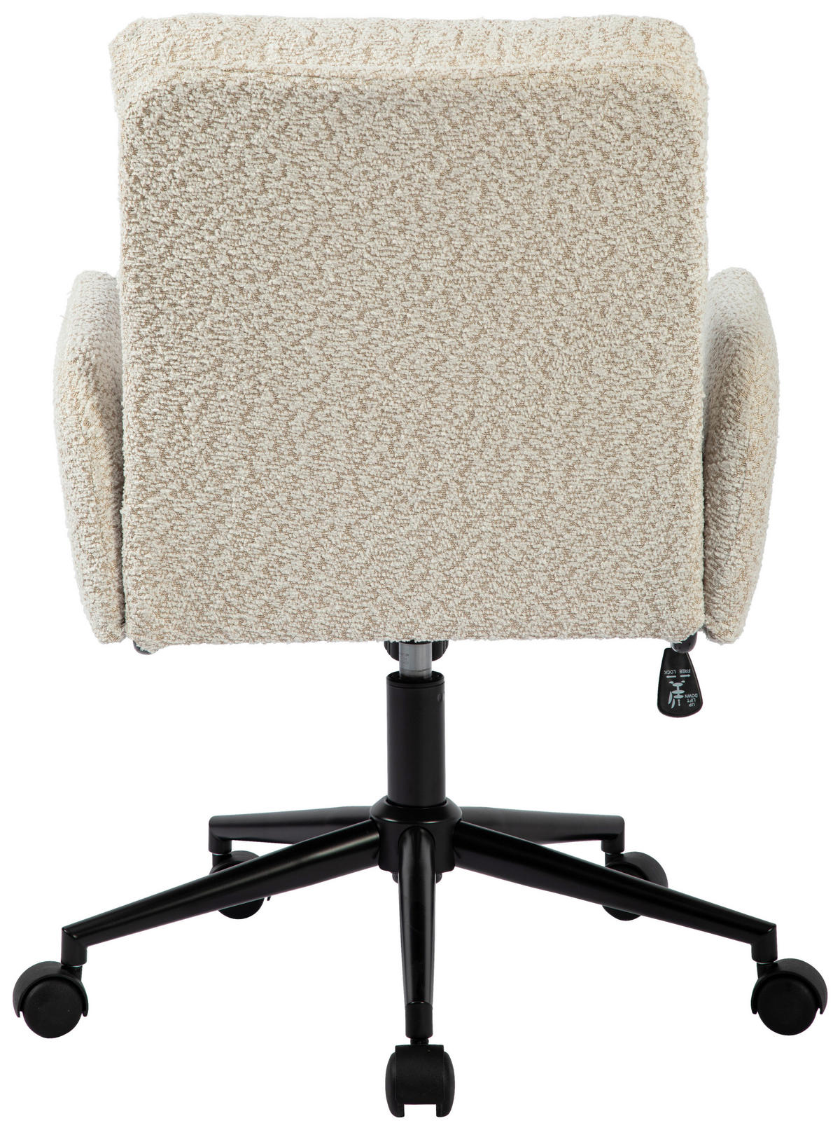 DREHSTUHL Bouclé Schwarz, Beige  - Beige/Schwarz, MODERN, Kunststoff/Textil (58/86/96/65cm) - MID.YOU