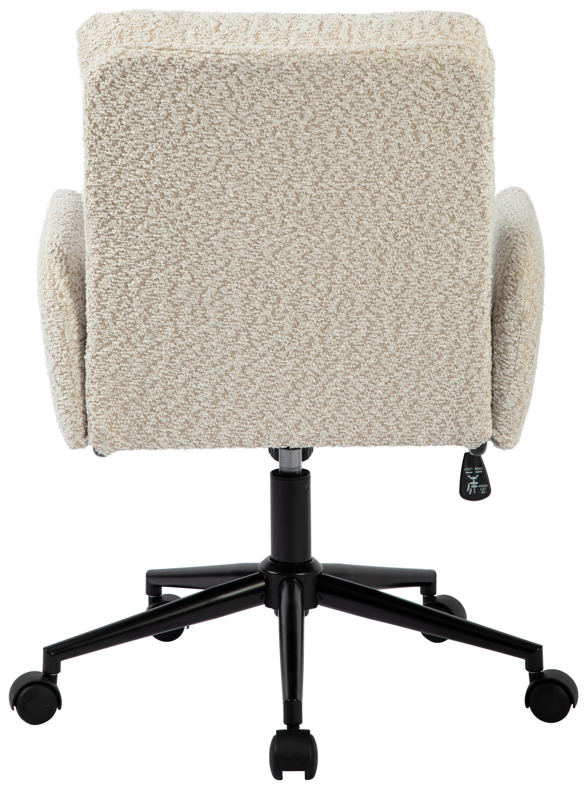 Thumbnail - Mid.you Drehstuhl, Schwarz, Beige, Metall, Textil, Drehkreuz, 58x86x96 cm, Sitzfläche 360° drehbar, Stühle