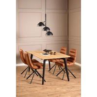 ESSTISCH rechteckig Naturfarben  - Schwarz/Naturfarben, Trend, Holzwerkstoff/Metall (160/75/90cm) - MID.YOU