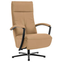 RELAXSESSEL Leder Honig  - Schwarz/Honig, Design, Leder/Metall (76/112/83cm) - Beldomo Speed
