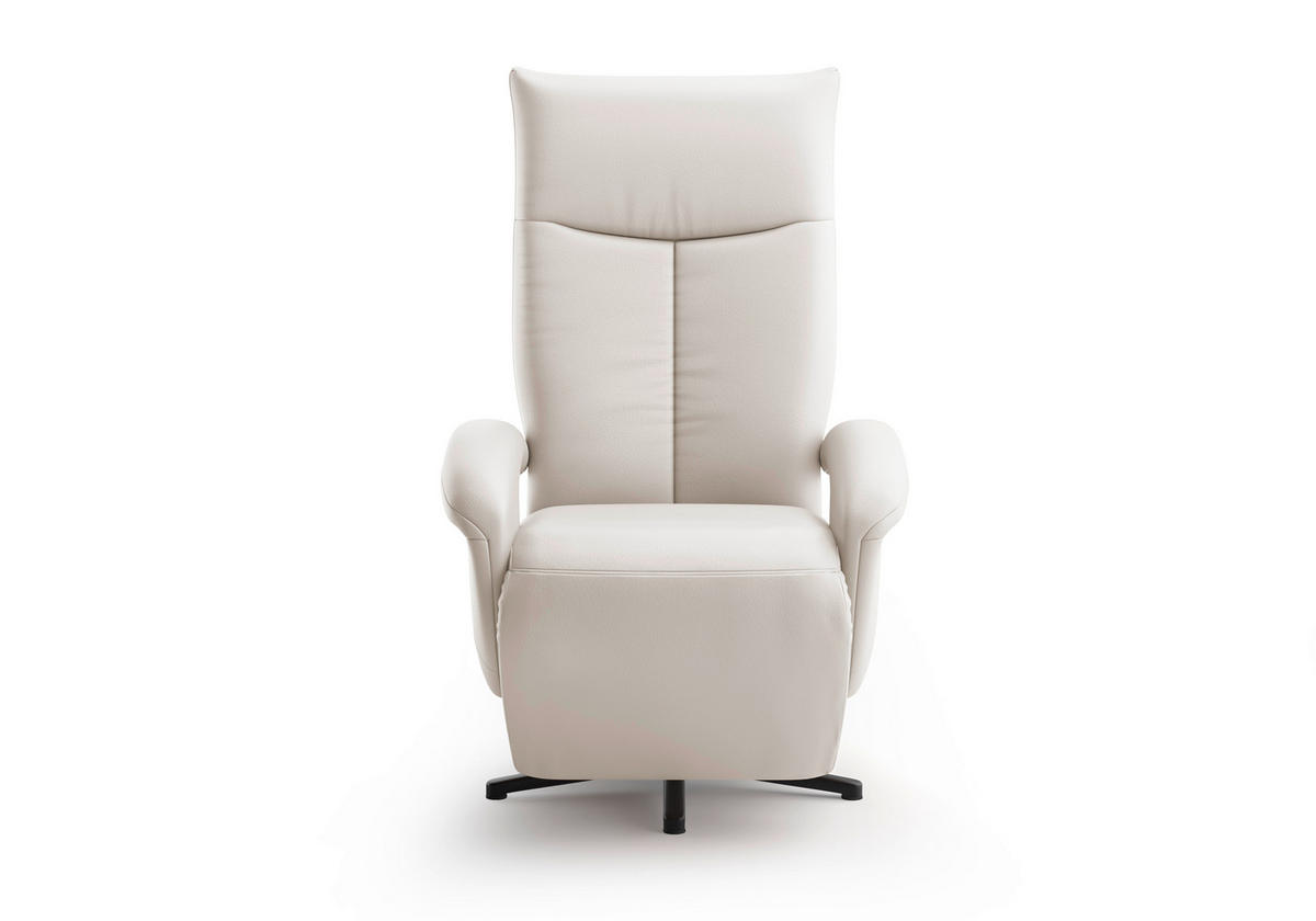 SESSEL in Echtleder Weiß  - Schwarz/Weiß, KONVENTIONELL, Leder/Metall (74/112/82cm) - Sit & More
