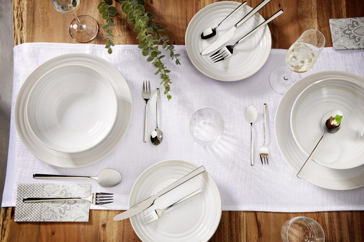 BESTECKSET LAMBADA 60-teilig Edelstahl  - Silberfarben, MODERN, Metall - Berndorf
