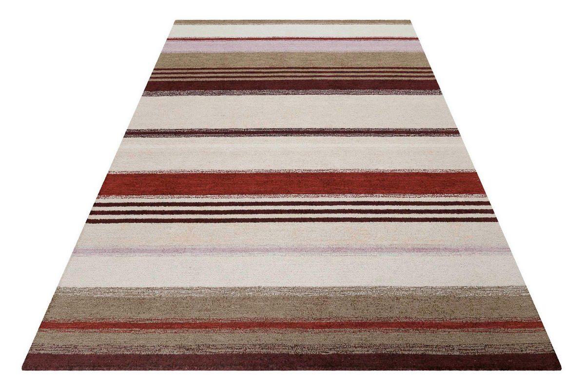 FLACHWEBETEPPICH 160/230 cm Petrol Braun, Bordeaux, Beige  - Bordeaux/Beige, Trend, Textil (160/230cm) - Esprit