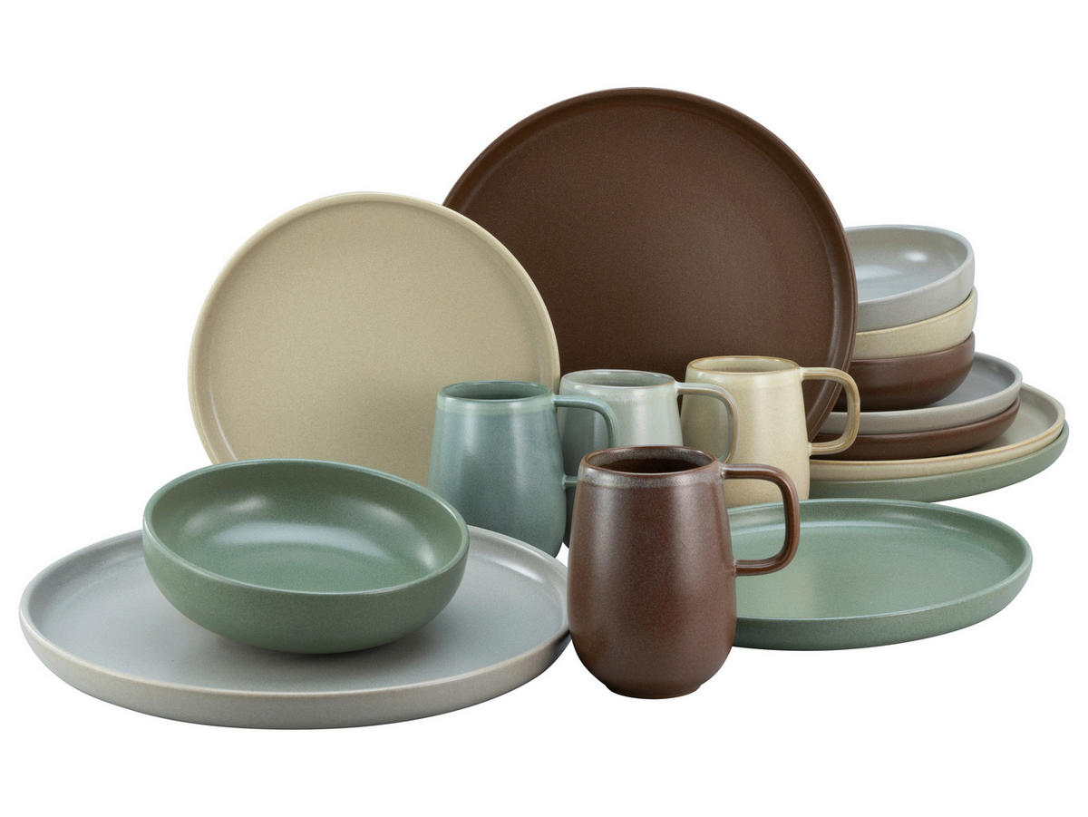 KOMBISERVICE Multicolor 16-teilig 4 Personen  - Multicolor, MODERN, Keramik (40,5/37/49,5cm) - Creatable