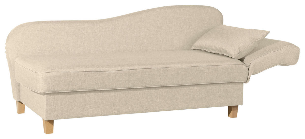 RÉCAMIERE in Flachgewebe Beige  - Beige/Buchefarben, Design, Holz/Textil (190/82/88cm) - Max Winzer