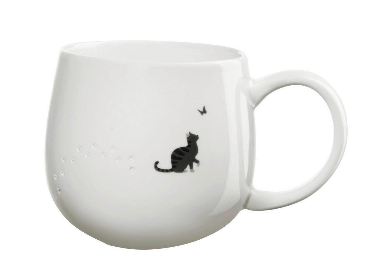 KAFFEEBECHER Magu  400 ml   - Weiß Hochglanz, KONVENTIONELL, Keramik (10,2/9,5cm) - ASA