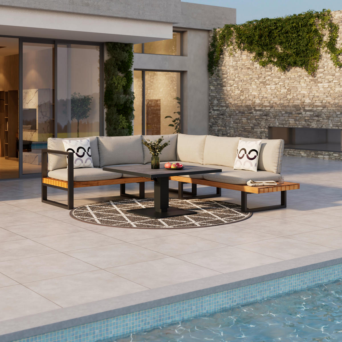 LOUNGETISCH  - Dunkelgrau, MODERN, Glas/Metall (90/67/90cm) - Ambia Garden