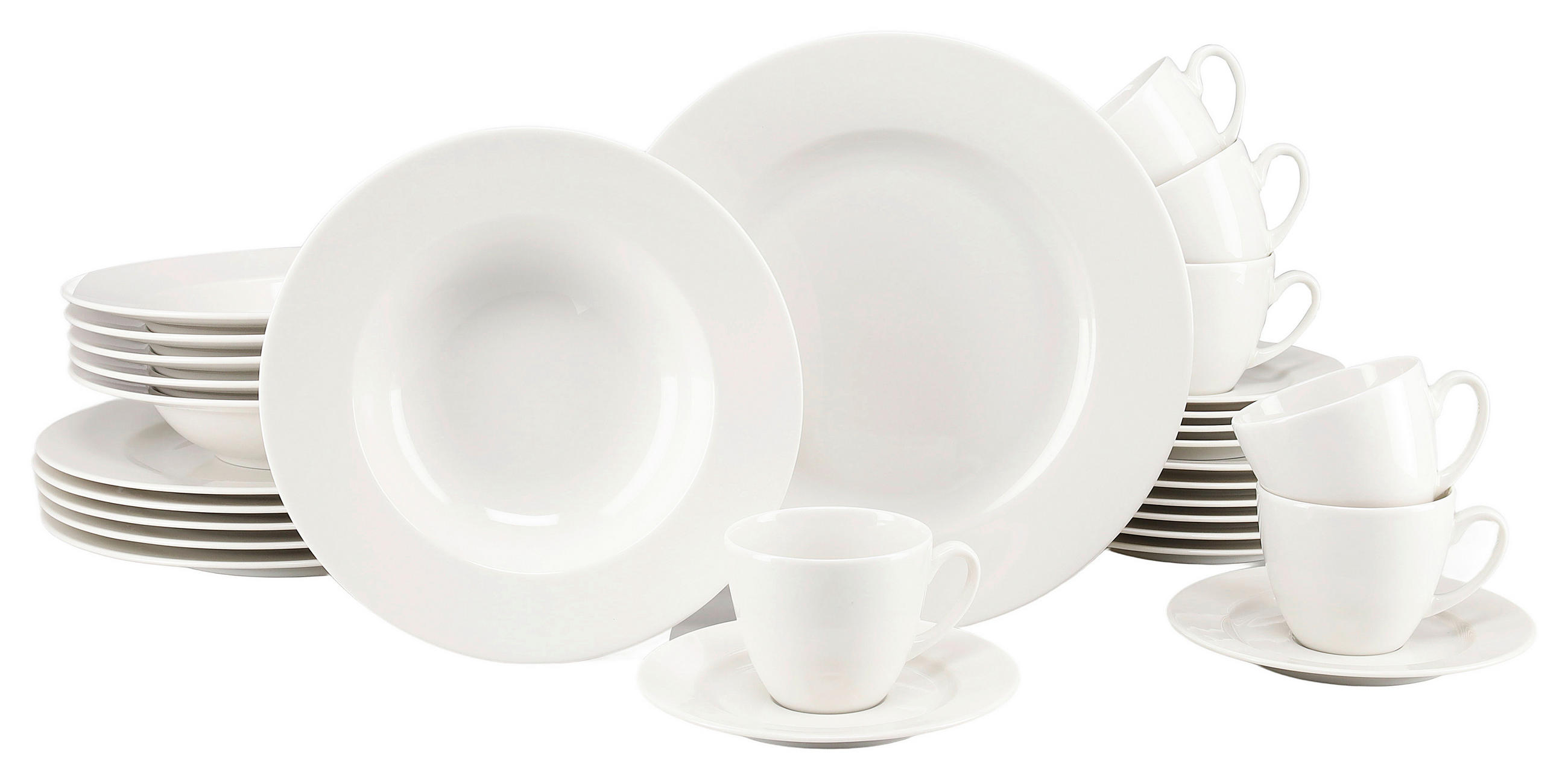 KOMBISERVICE Creme Venice Ceme 30-teilig 6 Personen  - Creme, Basics, Keramik - Creatable