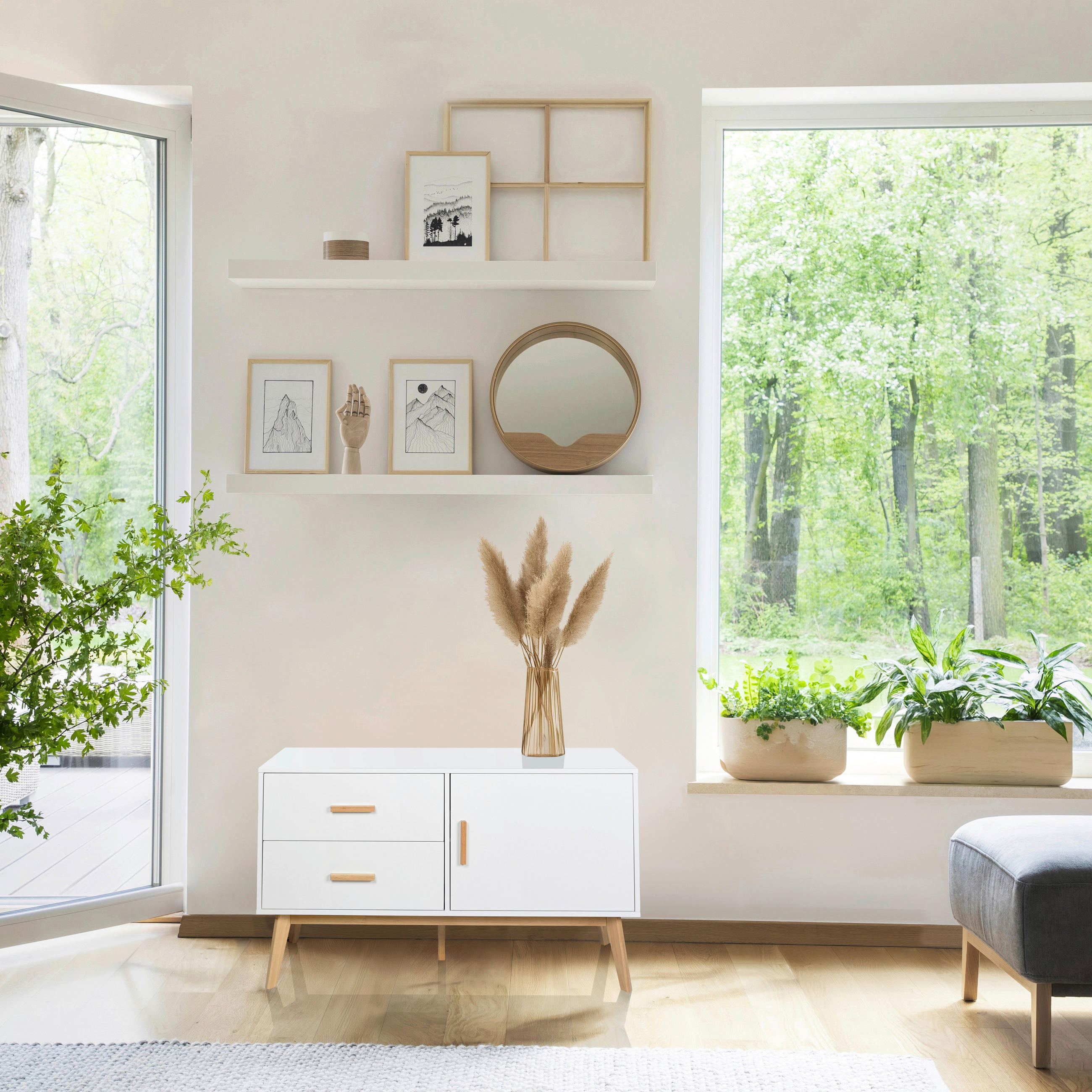 SIDEBOARD  in 120/72/40 cm  - Hellbraun/Weiß, MODERN, Holzwerkstoff (120/72/40cm) - MID.YOU