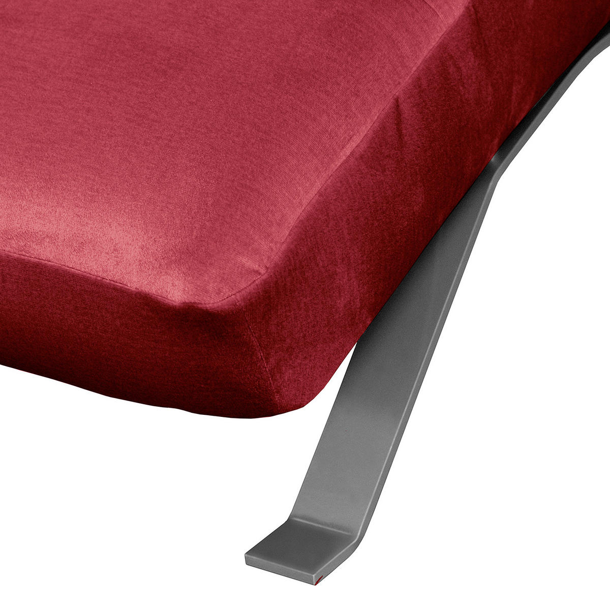 RELAXLIEGE in Samt Weinrot  - Silberfarben/Weinrot, Design, Textil/Metall (65/65-95/171cm) - Livetastic