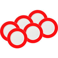 DESSERTTELLERSET VARIO 6-teilig  - Rot/Weiß, Basics, Keramik (20cm) - Van Well