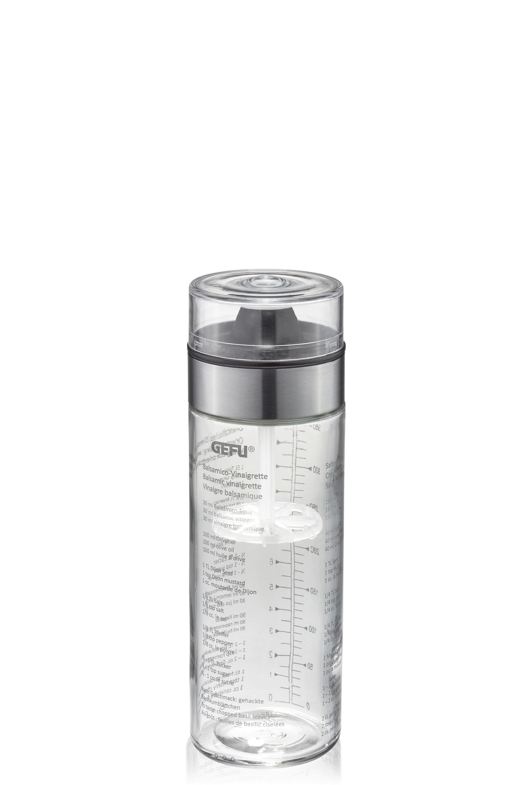 Gefu Dressingshaker Schwarz, Edelstahl, Transparent 20.3 cm