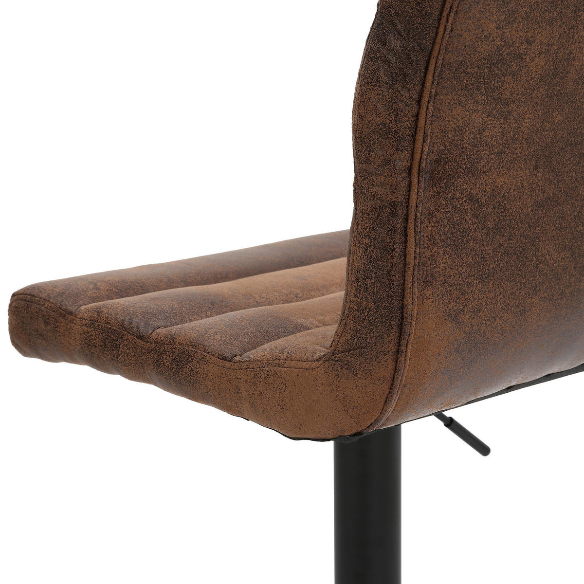 BARHOCKER-SET Mikrofaser Anthrazit, Braun Stahl Sitzfläche 360° drehbar  - Anthrazit/Braun, LIFESTYLE, Textil/Metall (42/61-83/43cm) - MID.YOU