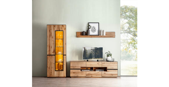 WANDBOARD in 155/23/23 cm Eichefarben  - Eichefarben, KONVENTIONELL, Holz/Metall (155/23/23cm) - Linea Natura