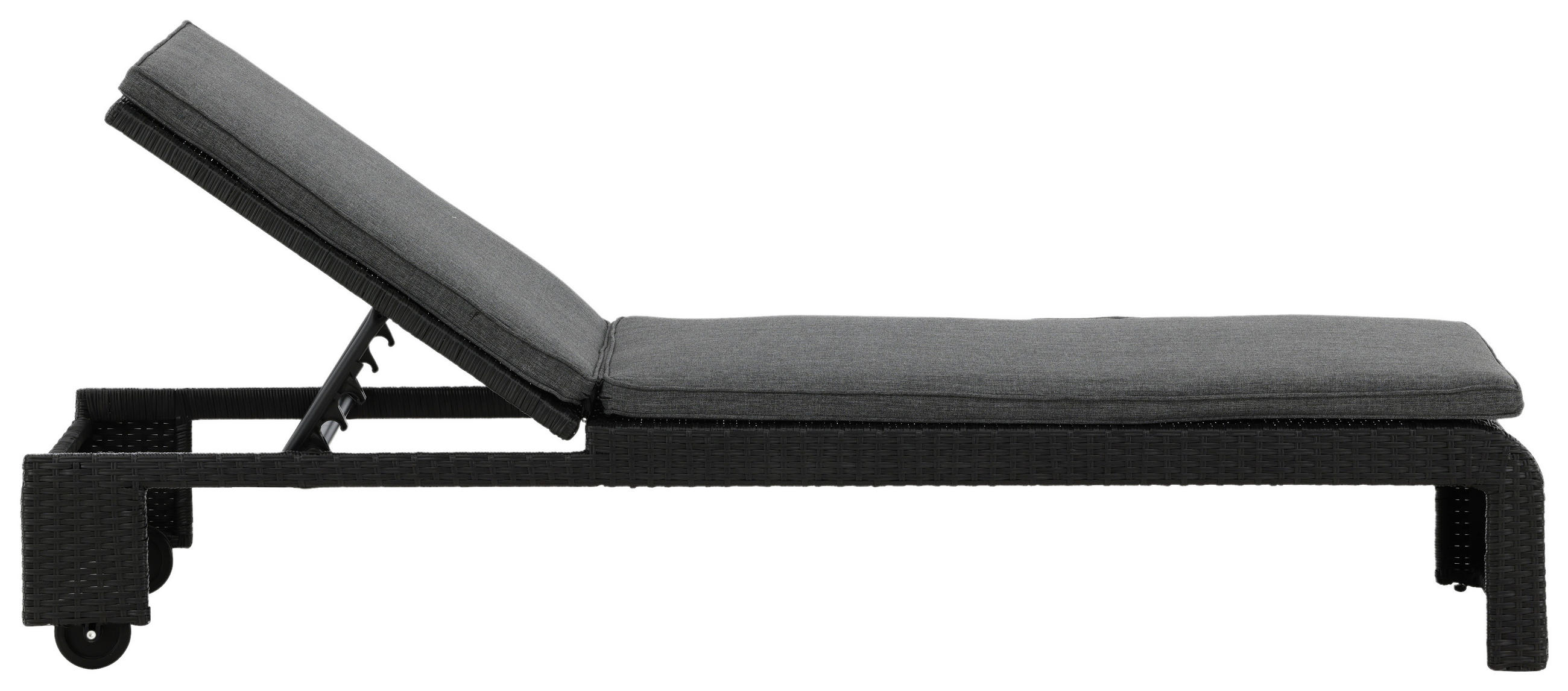 SONNENLIEGE 60/32/196 cm  - Schwarz, KONVENTIONELL, Kunststoff (60/32/196cm) - Gardenson