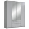 GARDEROB MED GÅNGJÄRN 181/229/54 cm 4-dörrar - ljusgrå/aluminiumfärg, Modern, trämaterial (181/229/54cm) - Rauch Möbel
