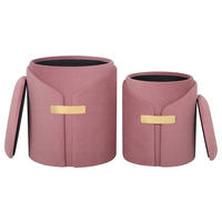 HOCKERSET in Altrosa  - Altrosa, Design, Textil (30,5+37cm) - Kayoom