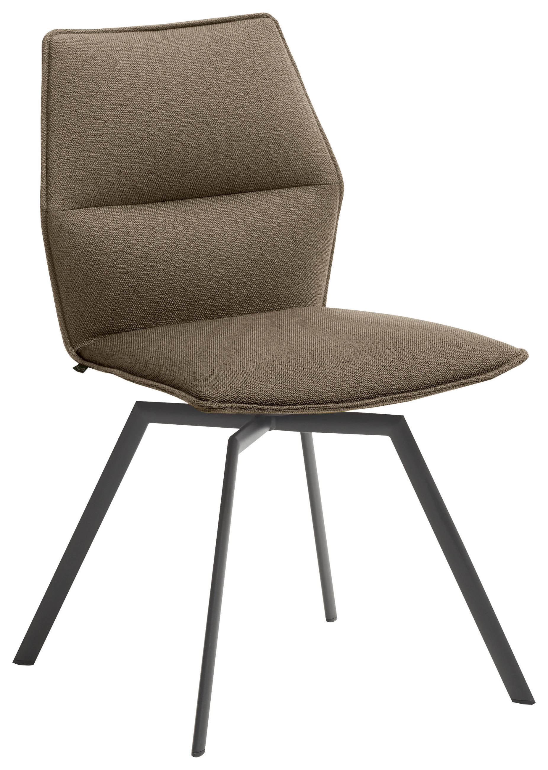 STUHL  in Stahl Metall, Textil  - Fango/Anthrazit, Design, Textil/Metall (49/86/60cm) - Venjakob