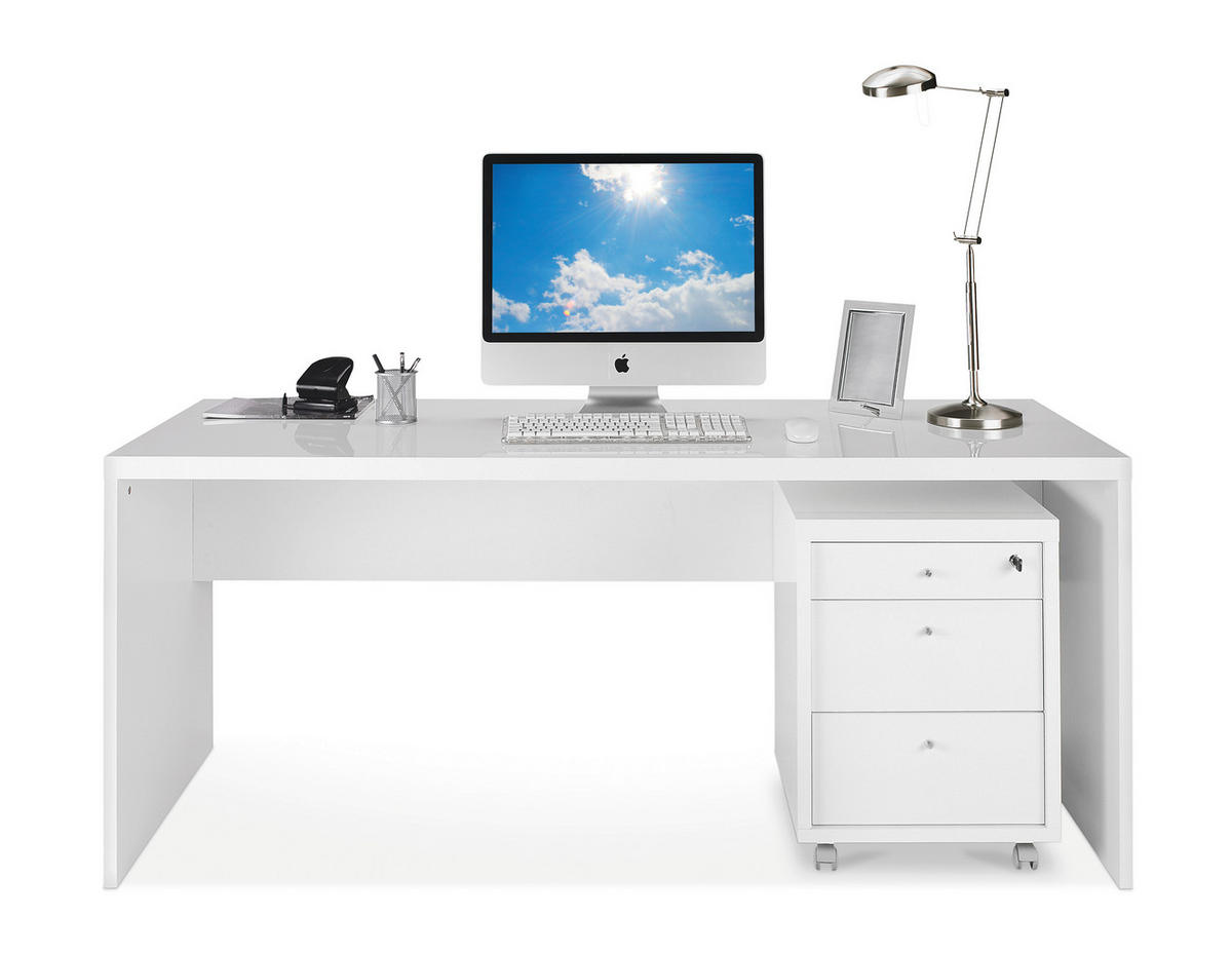 Schreibtisch Office Smart Weiß Schwarz 120x70 - KARE Online GmbH