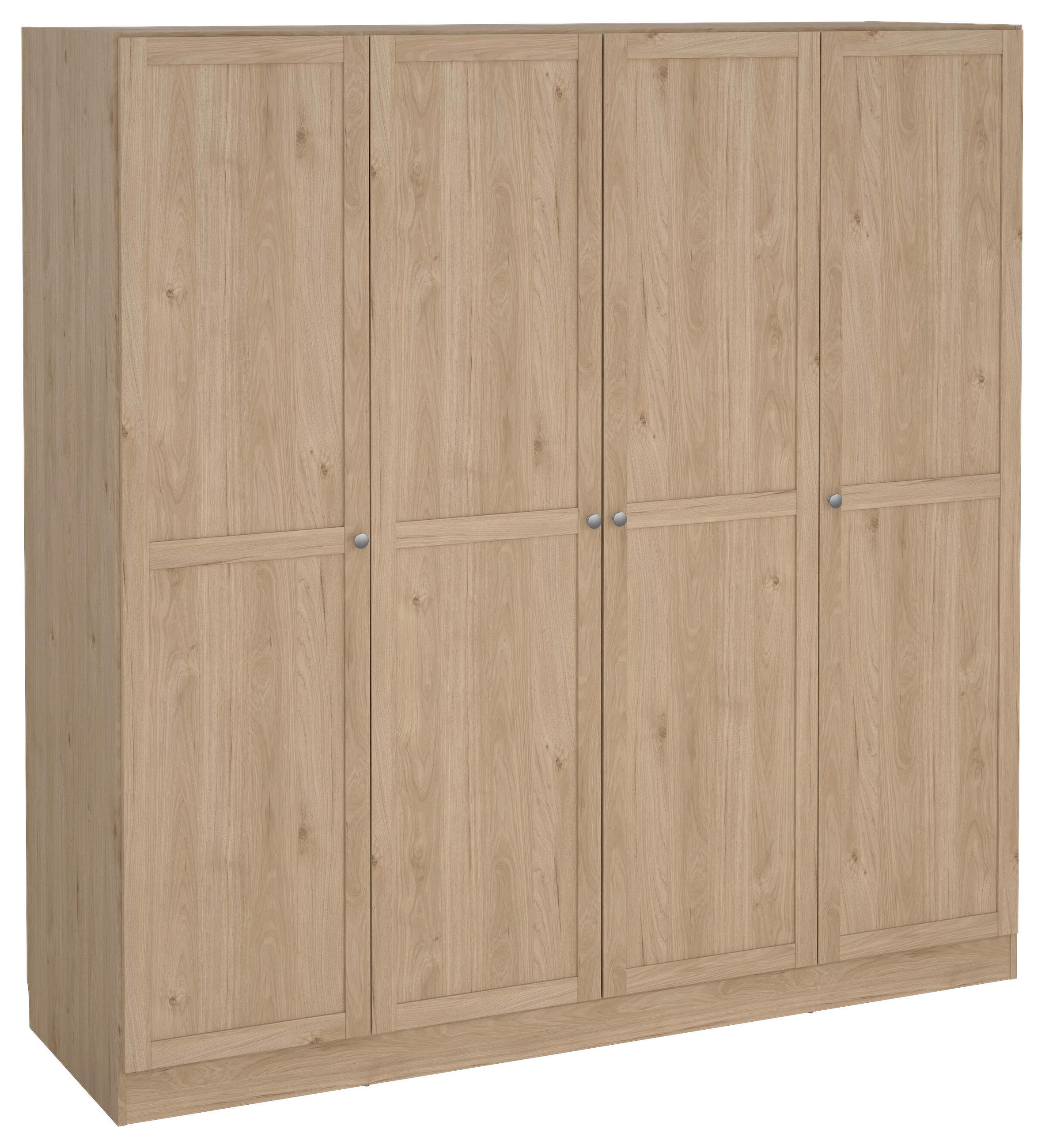 DREHTÜRENSCHRANK in Eichefarben - Eichefarben/Silberfarben, MODERN, Holzwerkstoff/Metall (195,5/200/61,7cm) - MID.YOU