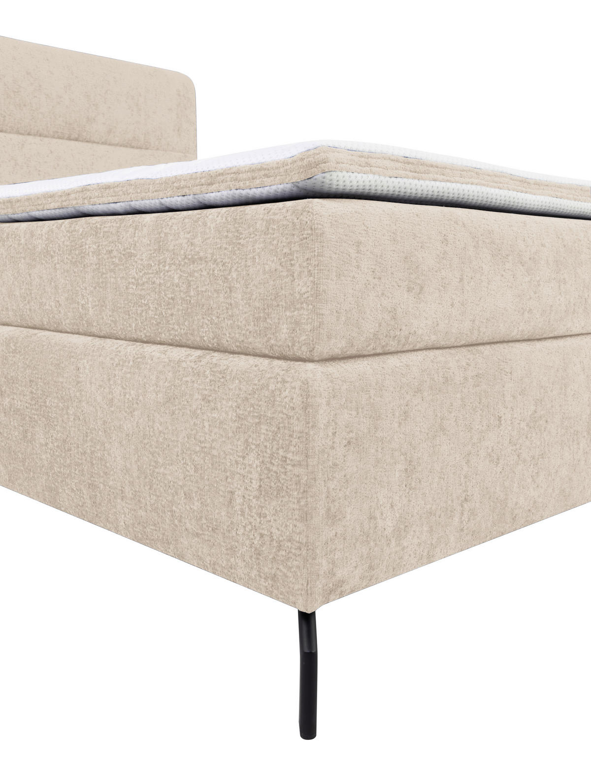 BOXSPRINGBETT 160/200 cm  in Champagner  - Champagner/Schwarz, Design, Textil/Metall (160/200cm) - Esposa