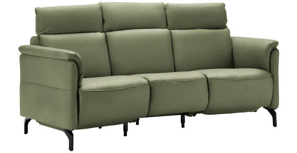 TRAPEZSOFA in Mikrofaser Hellgrün - Schwarz/Hellgrün, KONVENTIONELL, Textil/Metall (221/103/95cm) - Dieter Knoll