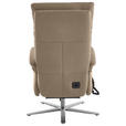 RELAXSESSEL in Leder Hellbraun - Hellbraun/Edelstahlfarben, Design, Leder/Metall (70/124/85cm) - Cantus