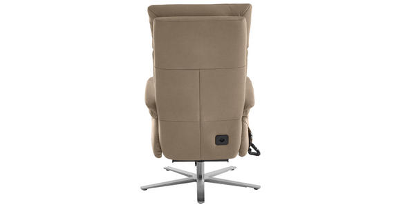 RELAXSESSEL in Leder Hellbraun - Hellbraun/Edelstahlfarben, Design, Leder/Metall (70/124/85cm) - Cantus
