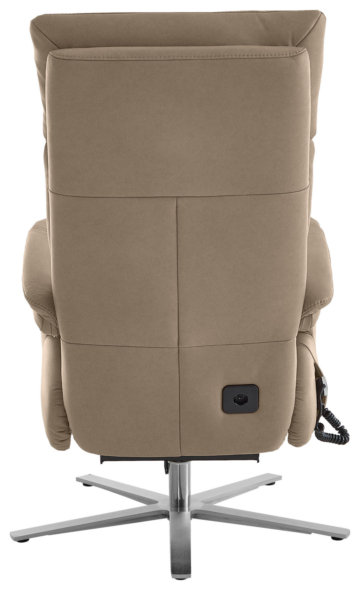 RELAXSESSEL in Leder Hellbraun  - Hellbraun/Edelstahlfarben, Design, Leder/Metall (70/124/85cm) - Cantus