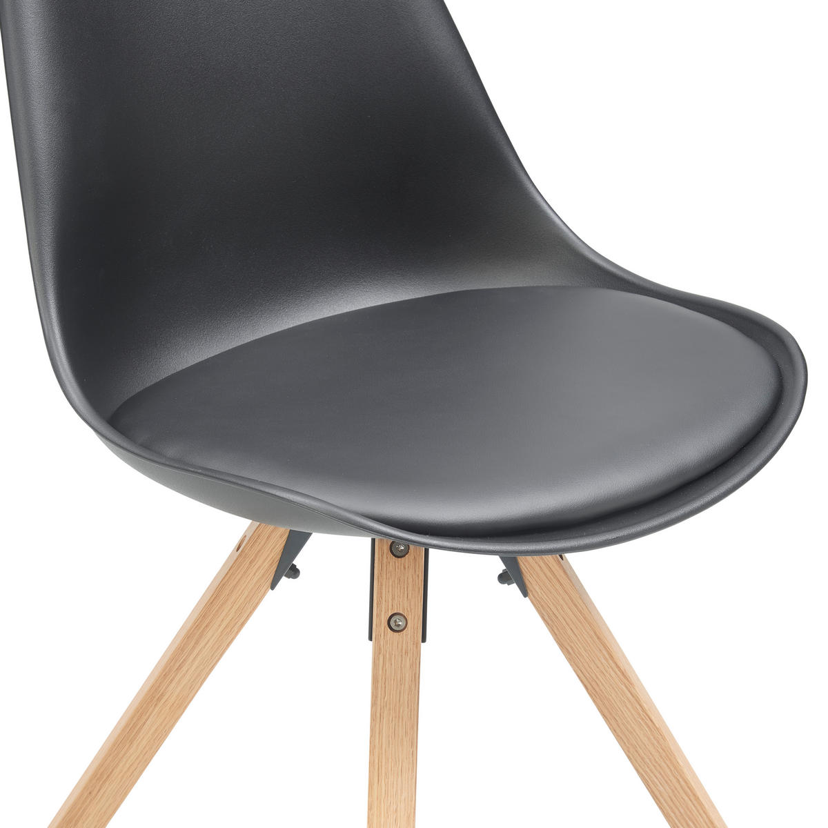 STUHL in Holz, Kunststoff, Textil Schwarz  - Schwarz/Naturfarben, LIFESTYLE, Holz/Kunststoff (48,5/84/55cm) - MID.YOU
