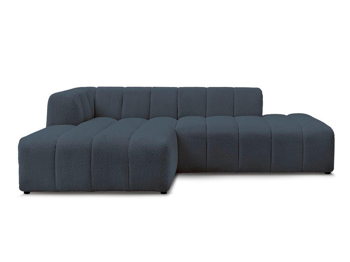 ECKSOFA  ANNECY Dunkelblau Bouclé  - Schwarz/Dunkelblau, MODERN, Kunststoff/Textil (170/262cm)