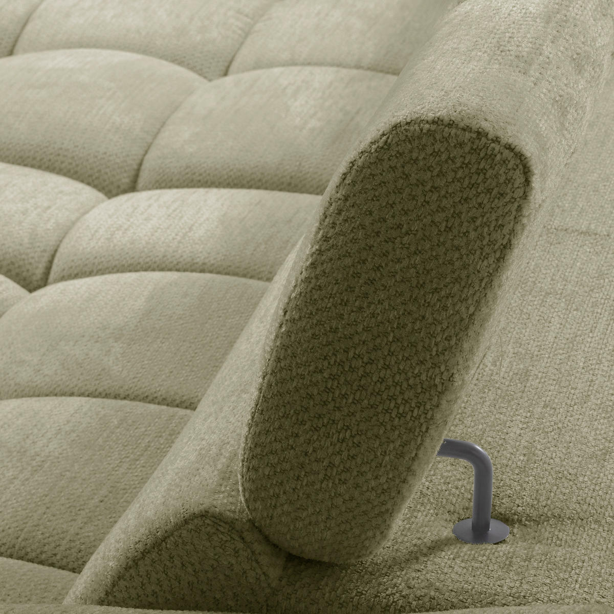 ECKSOFA  Webstoff Grün  - Schwarz/Grün, Design, Kunststoff/Textil (177/274cm) - Livetastic