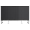 SIDEBOARD Posseik Industrial 155/93,6/42 cm  - Graphitfarben/Schwarz, Design, Holzwerkstoff/Metall (155/93,6/42cm) - P & B