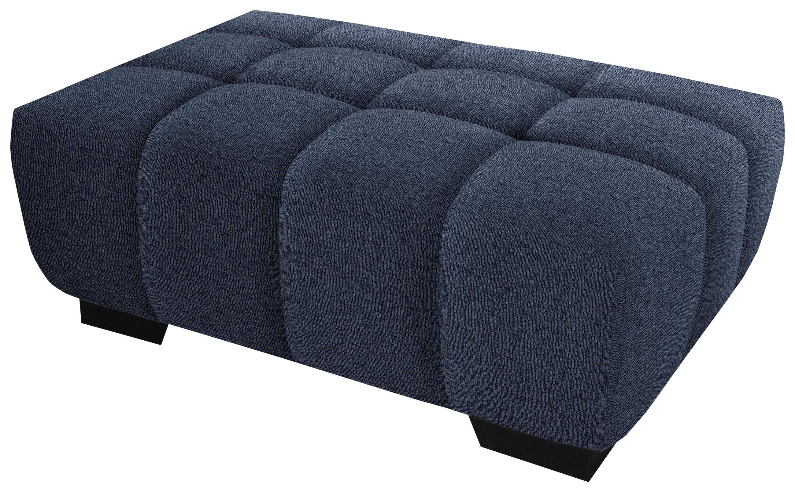 HOCKER in Textil Dunkelblau  - Schwarz/Dunkelblau, Konventionell, Textil/Metall (106/40/72cm) - Hom`in